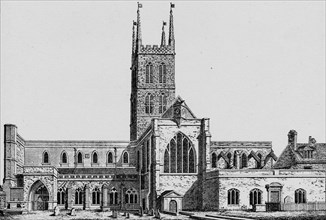 'The South Side of St. Saviour's, Southwark, showing the former nave', c1825, (1912). Artist: Unknown.