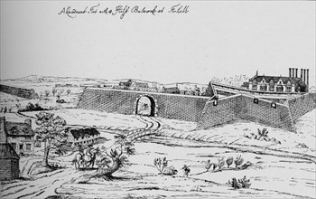 'The Fort at Vauxhall erected for the defence of London during the Civil War', c1810, (1912). Artist: Unknown.