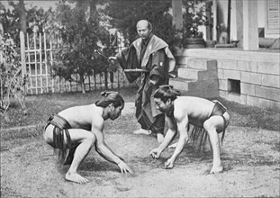 'Japanese Wrestlers Ready for a Go', c1902, (1903). Artist: Unknown.