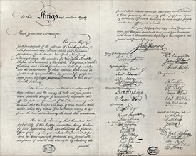 The Fitzwilliam copy of the Olive Branch Petition, 1775. Artist: Unknown.