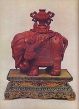 One of a pair of carved red lacquer elephants, Chinese, Qianlong Period, c1765. Artist: Unknown.