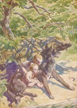 'Down to the river presently came a she-wolf to drink', c1912 (1912). Artist: Ernest Dudley Heath.