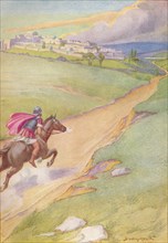 'A messenger was seen spurring his horse toward the city', c1912 (1912). Artist: Ernest Dudley Heath.