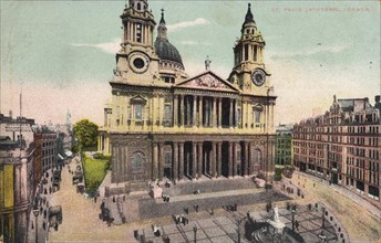 'St. Paul's Cathedral, London', c1905. Artist: Unknown.