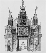 Triumphal arch erected at the time of the coronation of King James I, 1604 (1903). Artist: Unknown.