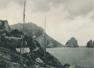 Marina Piccola with fowler's nets, Capri, Italy, 1927. Artist: Eugen Poppel.