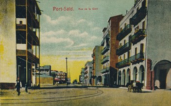 'Port-Said. Rue de la Gare', c1900. Artist: Unknown.