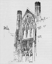 'East Front of St. Stephen's Chapel as it appeared after the fire of 1834', c1897. Artist: William Patten.