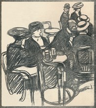 Terrasse De Café', c1920, (1923). Artist: Maxime Dethomas.