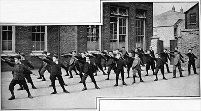 Physical drill at a London school, c1900 (1901). Artist: Unknown.