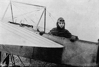 Gustav Hamel, winner of the first air race to Brighton, 1911 (1933).  Artist: Flight Photo.
