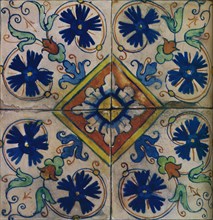Ornamental Dutch tiles, Italian influence, c1600. Artist: Unknown.
