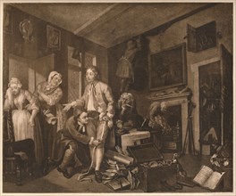 'A Rake's Progress'; scene I, 1735. Artist: William Hogarth.