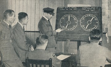 A lecture on instrument flying at the Central Flying School at Upavon, Wiltshire, c1936 (c1937). Artist: Unknown.