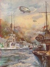 'The Surrender of the German High Seas Fleet', 1918 (1919). Artist: Charles John De Lacy.