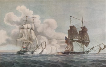 'Packet Boat and Privateer', c1819. Artist: Nicholas Pocock.