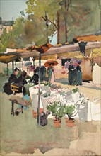 'Flower Market Paris', 1890, (1897.) Artist: Charles John Watson.