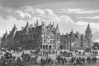 The New Law Courts, Westminster, London, c1878 (1878). Artist: Unknown.