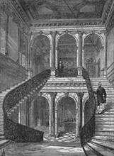 The grand staircase, Chesterfield House, Mayfair, Westminster, London, c1875 (1878). Artist: Unknown.
