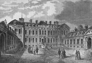 Courtyard of Montagu House, Great Russell Street, Bloomsbury, London, 1830 (1878). Artist: Unknown.