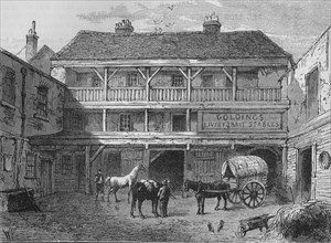 The Old Black Bull Inn, Gray's Inn Lane, London, c1800 (1878). Artist: Unknown.