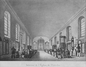 Interieur de l'Eglise de Waterloo', c1830. Artist: Unknown.