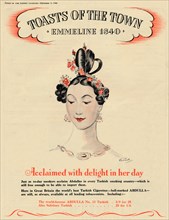 'Acclaimed with delight in her day, Toasts of the Town - Emmeline 1840', 1940. Artist: Unknown.