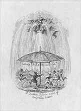 'St. Swithin Patron Saint of Umbrella Makers', 1829. Artist: George Cruikshank.