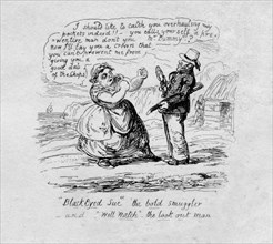 Black Eyed Sue the bold smuggler and Will Watch the look out man', 1829. Artist: George Cruikshank.