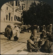 'In the courtyard of the Golden Temple. Amritsar, India', 1907. Artist: Unknown.
