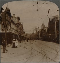 'Auckland's chief business thoroughfare, Queen St., looking S., New Zealand', c1900. Artist: Unknown.