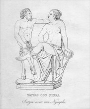 'Satiro Con Ninfa (Satyre avec une Nymphe)', c1850. Artist: Unknown.