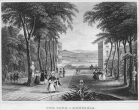 'The Park in Brussels', 1850. Artist: H Bond.