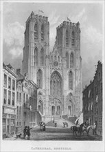 'Cathedral, Brussels', 1850. Artist: Shury & Son.
