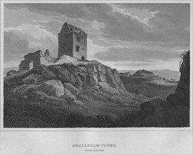 'Smallholm Tower, Roxburghshire', 1814. Artist: John Greig.