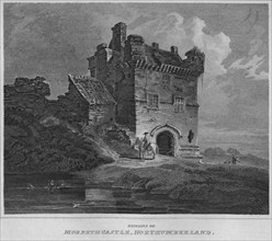 'Remains of Morpeth Castle, Northumberland', 1814. Artist: John Greig.