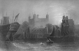 'The Tower of London', 1859. Artist: James Tibbitts Willmore.