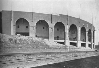 Exterior of East Stand, Franklin Field Stadium, University of Pennsylvania, Philadelphia, 1923. Artist: Unknown.