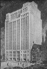 Perspective of principal facade, Gilbert Building, 205 West 39th Street, New York City, 1923. Artist: Unknown.