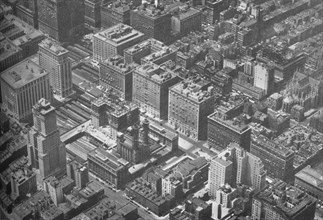 Aerial view of Grand Central District, New York City, showing the Shelton Hotel, 1926. Artist: Unknown.