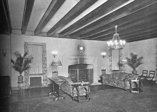 Detail, living room, Bonnie Briar Country Club, Larchmont, New York, 1925.  Artist: Unknown.