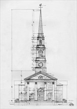 Elevation, the Village Chapel, Pinehurst, North Carolina, 1926. Artist: Unknown.