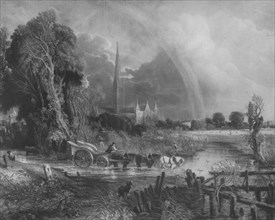 'Salisbury Cathedral from the Meadows', 1831, (1917). Artist: Unknown.
