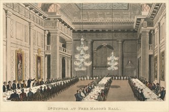 'Dr Syntax at Free Mason's Hall', 1820. Artist: Thomas Rowlandson.