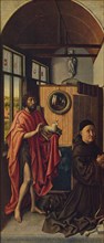 'St. John the Baptist and the Franciscan master Henry of Werl', 1438, (c1934). Artist: Robert Campin.