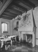 Fireplace in south-east dining room, the Fraternity Clubs Building, New York City, 1924. Artist: Unknown.