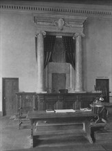 Magistrates' desk in the court room, Third District Court, New York City, 1924. Artist: Unknown.