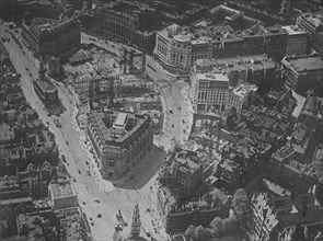 Bird's-eye view of the surroundings of Bush House, London, 1924. Artist: Unknown.