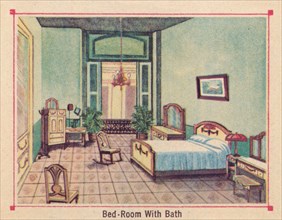 'Bed-Room With Bath - Hotel Florida - Havana - Cuba', c1910. Artist: Unknown.