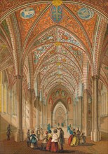 'Interior of the Temple Church', c1845, (1864). Artist: Unknown.